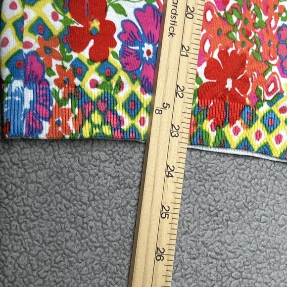 Talbots Cardigan Sweater 2X Floral Lightweight Geometric Floral Office Church - Picture 12 of 12